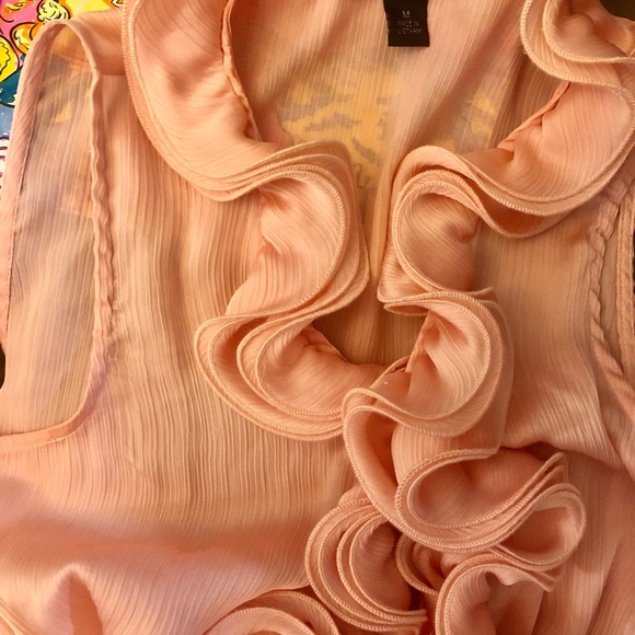 BarbieCoreπ₯³HP Y2K BCX Vintage Sleeveless Satin Blush Pink Peach M Peplum Blouse - Picture 6 of 10